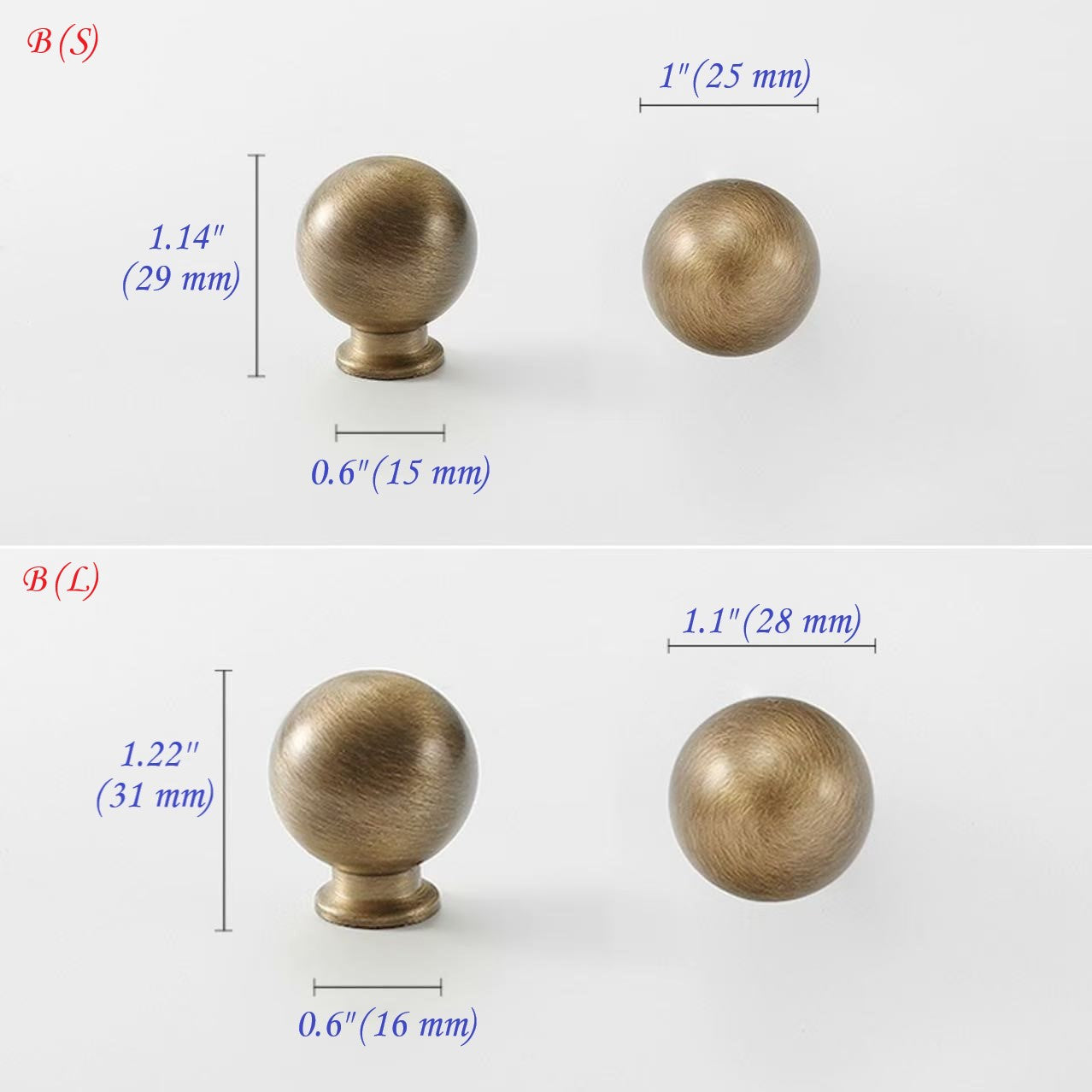 Verschiedene Messingknöpfe in Antik-Bronze mit Rückplatten für Retro-Vintage-Dekor