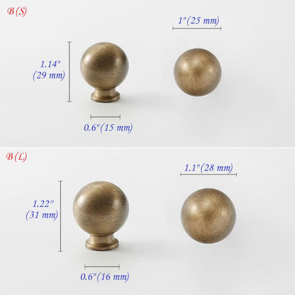 Verschiedene Messingknöpfe in Antik-Bronze mit Rückplatten für Retro-Vintage-Dekor