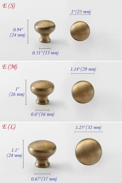 Verschiedene Messingknöpfe in Antik-Bronze mit Rückplatten für Retro-Vintage-Dekor