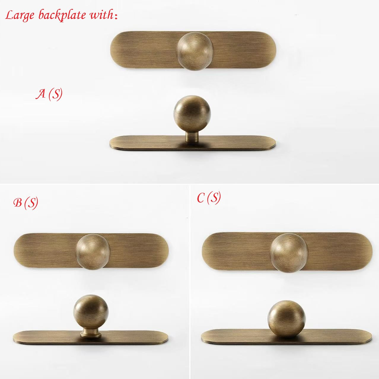 aged bronze globe cabinet knobs with backplates