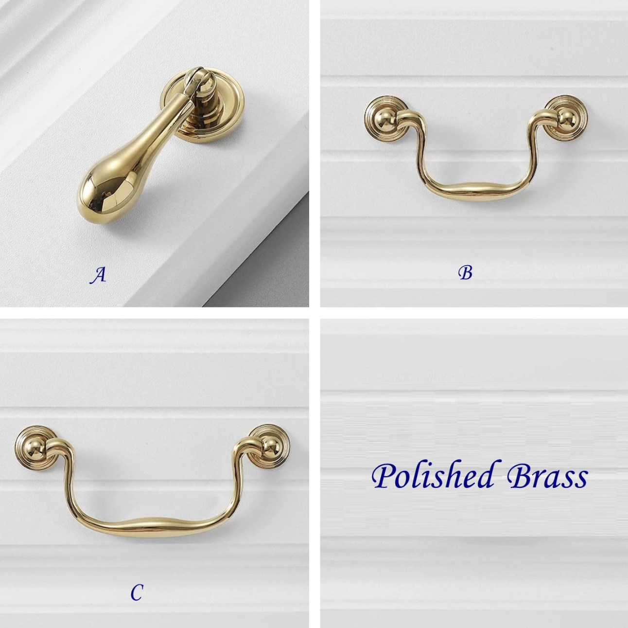 3.75" 5" Centers Brass Swan Neck Bail Pull 96 128 mm Holes | Lynns Hardware