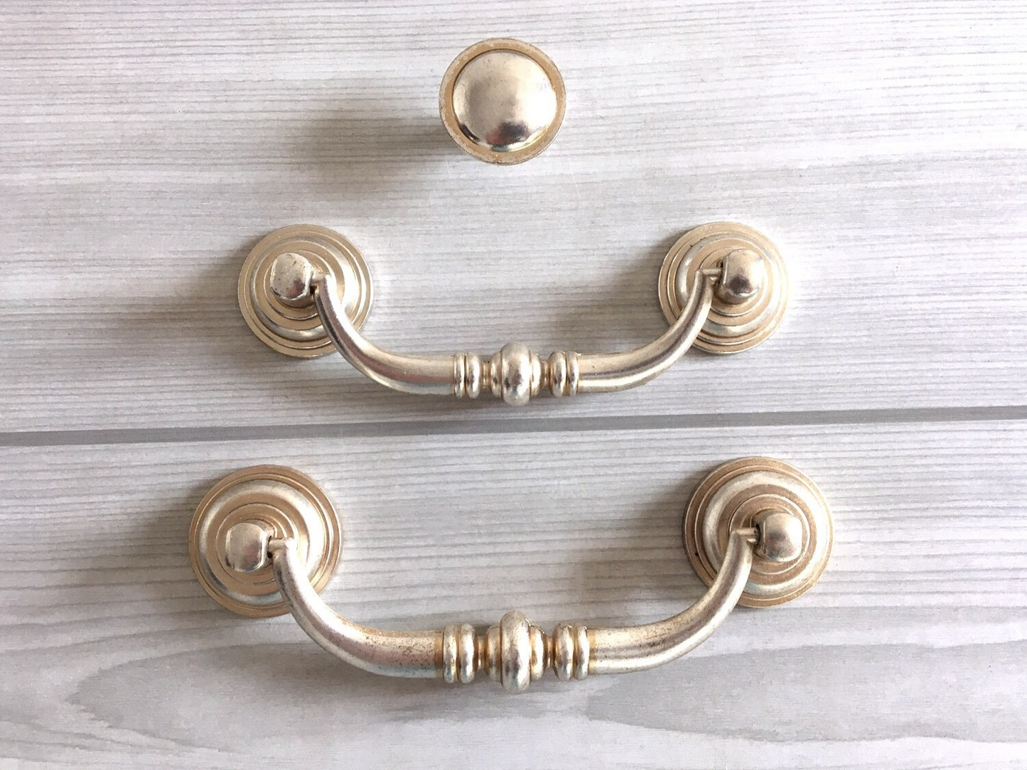 3.5" 4.25" Antique Silver Swing Bail Handle & Drop Ring Pull