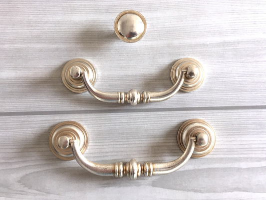 3,5" 4,25" Zentren Antik Silber Swing Bail Griff &amp; Anhänger Drop Ring Pull