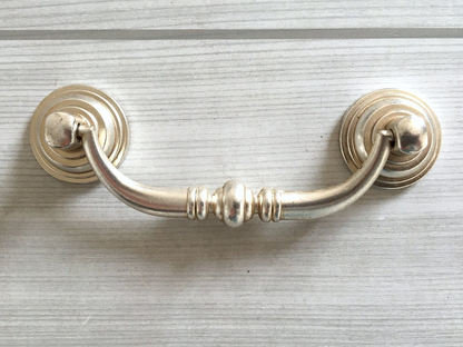 3.5" 4.25" Antique Silver Swing Bail Handle & Drop Ring Pull