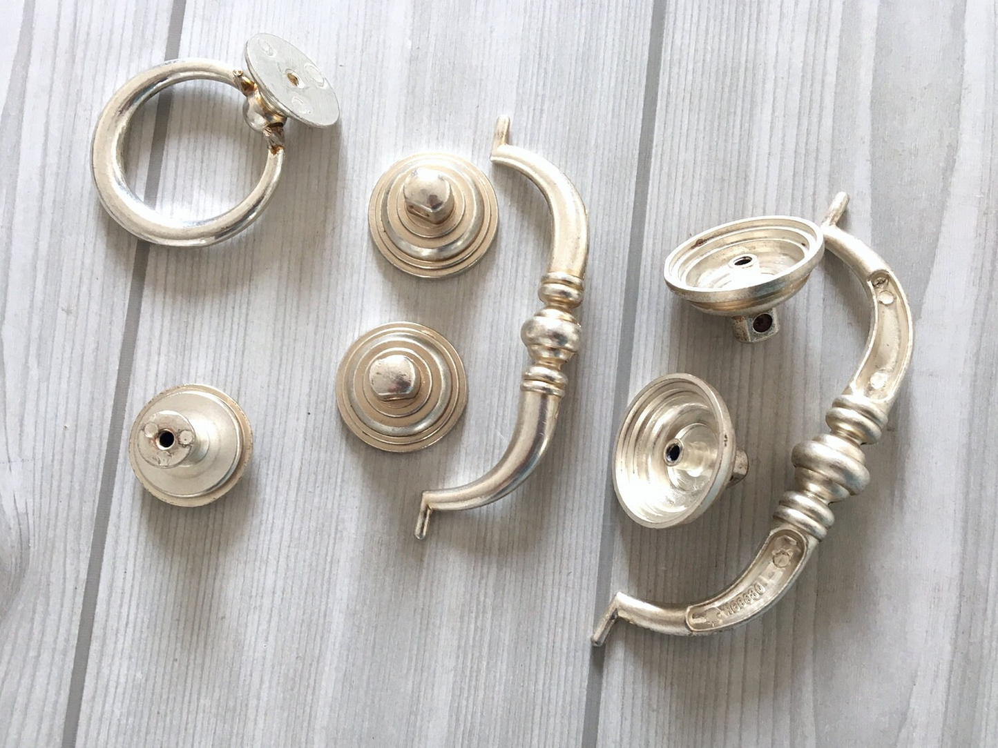 3.5" 4.25" Antique Silver Swing Bail Handle & Drop Ring Pull