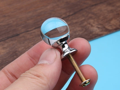 Small Clear Glass Cabinet Pull - 3/4 In Diameter