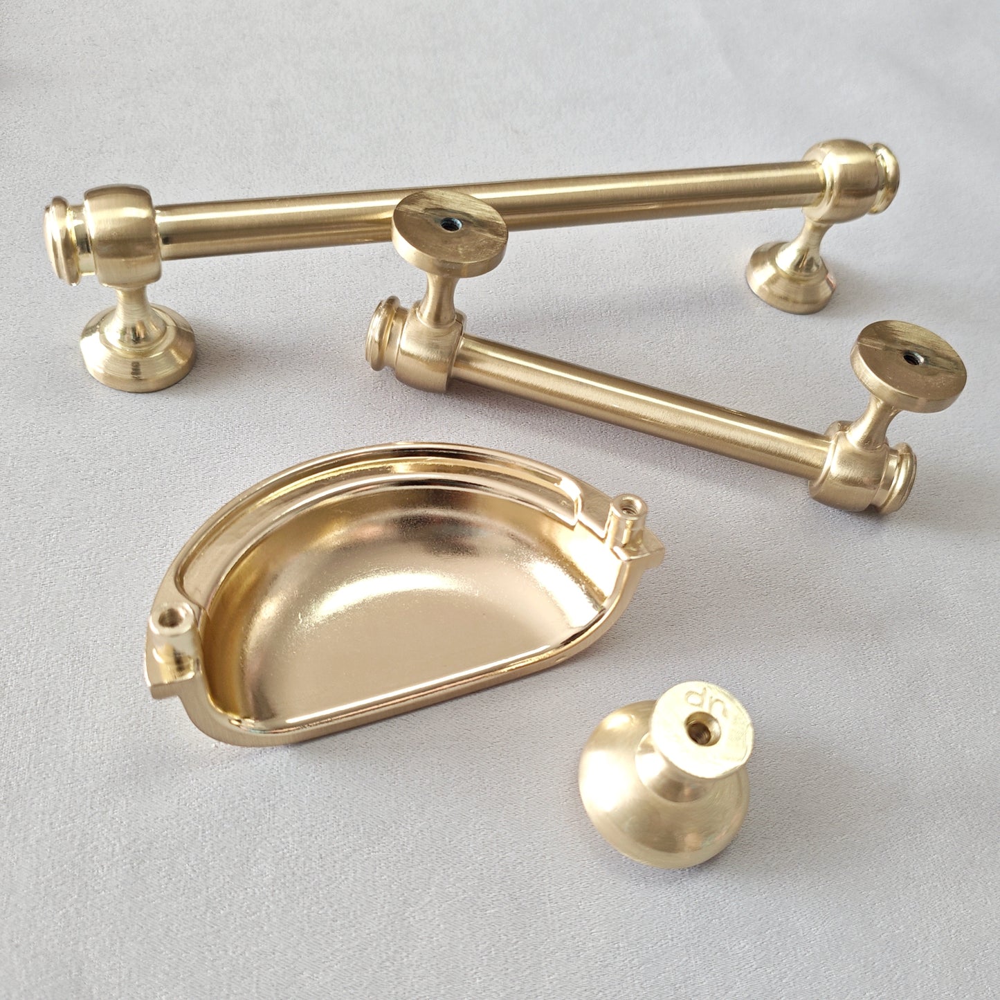 3" 3.5" 6" centers Brushed Gold Cabinet Bar Handle & Cup Drawer Pull