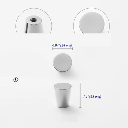 Cone Brass Drawer Knobs - Polished Chrome - LynnsHardware