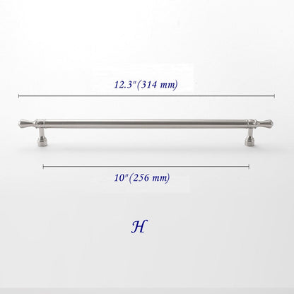 Solid Brass Euro Cabinet Bar Handle & T Knob - Brushed Nickel Steel