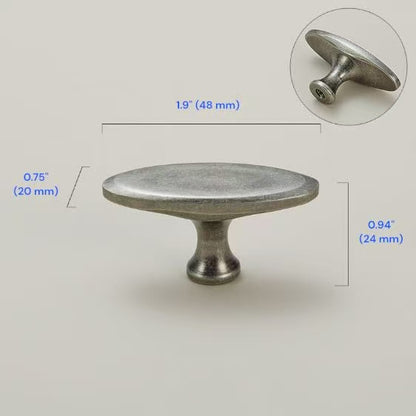 Antique Pewter Brass Cabinet Handles 76 96 128 160 mm, Drawer Knob, Rustic Kitchen Cup Pull
