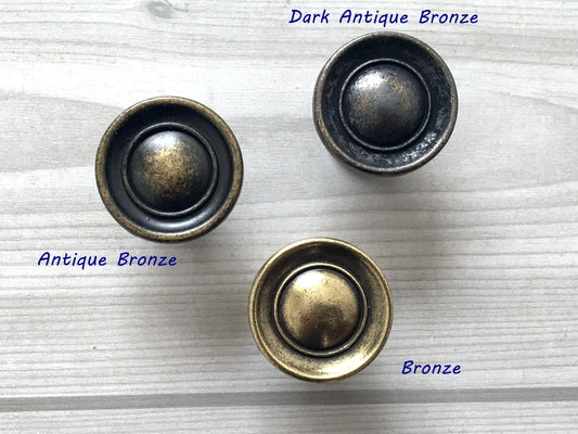 Vintage Look Drawer Knobs, Antique Bronze, Retro Rustic Kitchen Cabinet Hardware