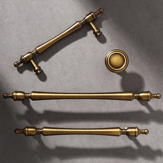Brass Cabinet Handles Antique Bronze Drawer Pulls, 96 128 160 mm centers