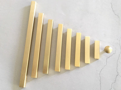 Brushed Gold Brass Cabinet Pull Handles, Alumimum, Mid Century Modern Kitchen Hardware