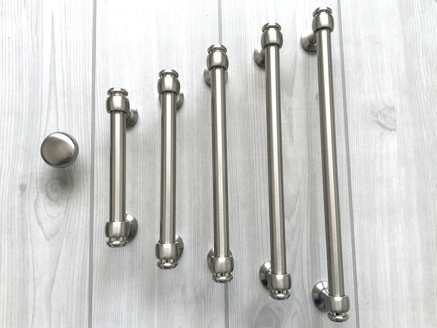 Brushed Nickel Cabinet Bar Pulls - 3" to 12.5"