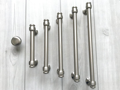 Brushed Nickel Cabinet Bar Pulls - 3" to 12.5"