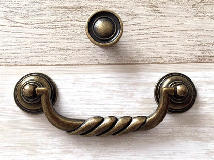 4 1/2" Bail Drawer Pull Handles Antique Bronze Drop Handle 4.5 Inch Centers