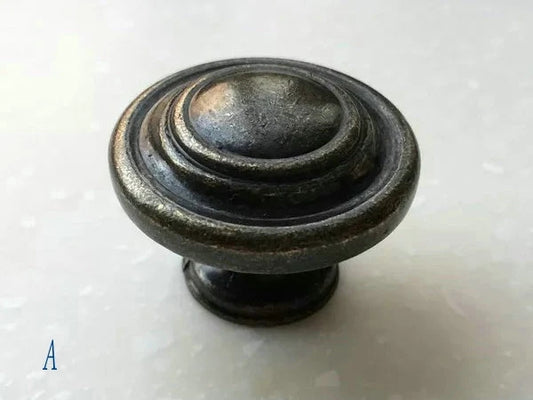 Vintage Style Drawer Pull, Ring Cabinet Knob, Antique Bronze, Rustic Hardware