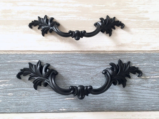Leafy Drawer Pulls, 3" 3.75" Centers, French Provincial, 76 96 mm Holes