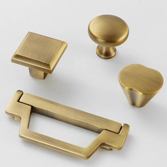 Bronze Cabinet Handles, Solid Brass, Mid Century Vanity Pulls, Retro Kitchen Hardware