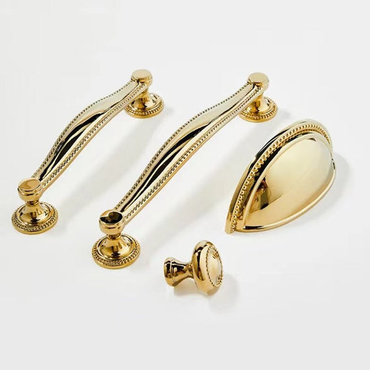 Stylish Polished Brass Cabinet Handles, Shiny Gold Drawer Cup Pulls