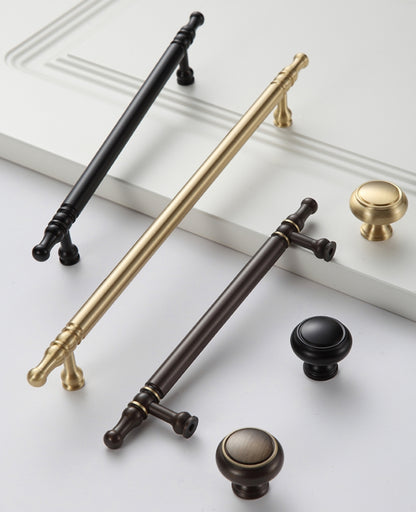 Solid Brass Cabinet Bar Pulls, Brushed Gold Brass, Matte Black, Coffee Bronze