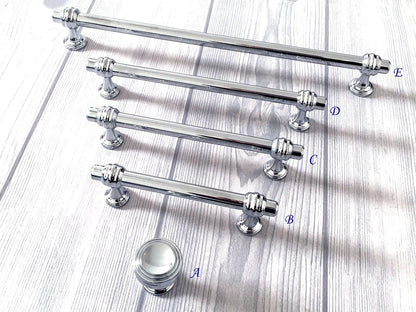 Polished Chrome Cabinet Pulls Bar Handles Modern Solid