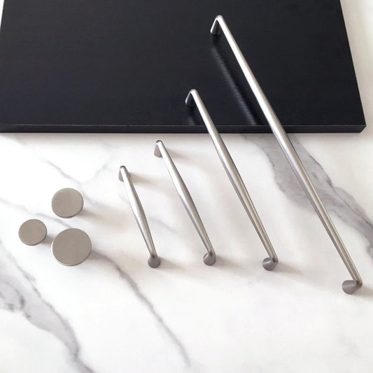 Nickel Drawer Pull Handles, Modern Minimalism Kitchen Cabinet Hardware