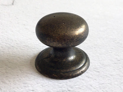 Cabinet Knobs with Large Base, Vintage Look, Dark Antique Bronze