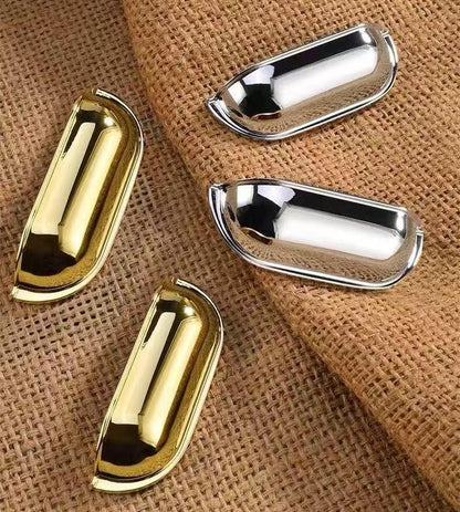 2.5" 64 mm Centers Brass Cup Drawer Pulls, Polished Gold Chrome Bronze