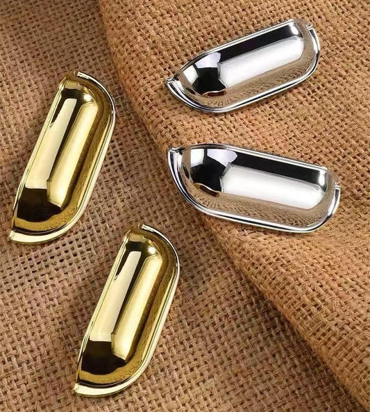 2.5" 64 mm Centers Brass Cup Drawer Pulls, Polished Gold Chrome Bronze