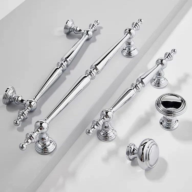 Polished Chrome Brass Cabinet Bar Pulls European Style Modern Shiny