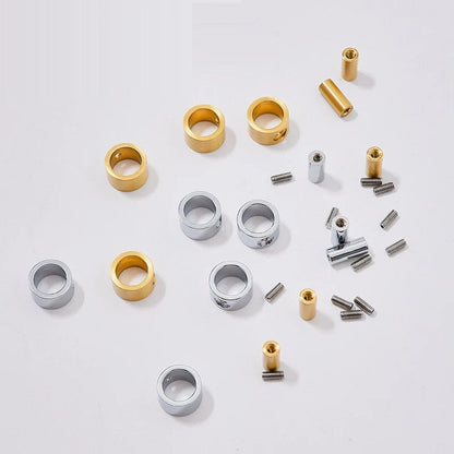 Brass Post Bracket for Lucite Handles and Wood Pulls, Brushed Gold, Polished Chrome