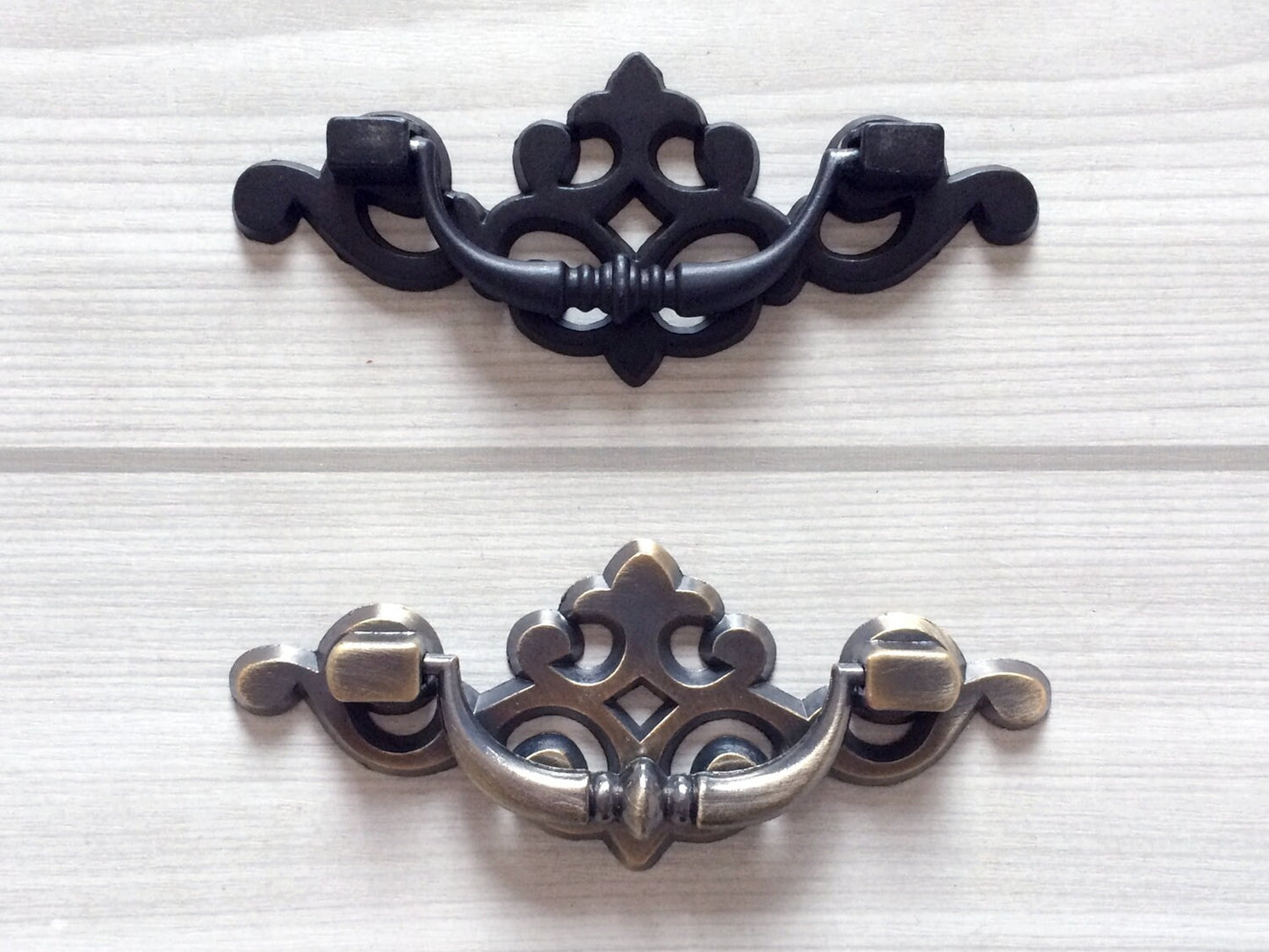 3.25" C-C Georgian Swing Bail Dresser Drawer Pull, Black Antique Bronze Gold