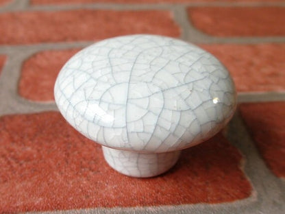 Crackle Ceramic Cabinet Knobs, Drawer Pulls, 1.25" and 1.5" Diameter