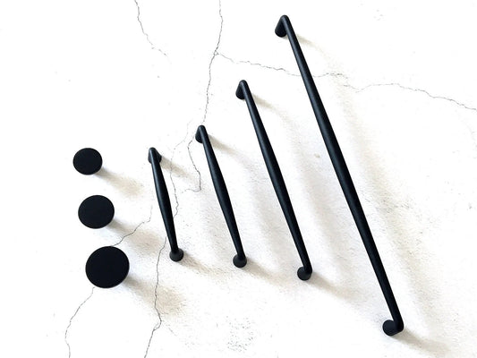 Black Cabinet Pulls, Wardrobe Handles, Minimalist Kitchen Hardware
