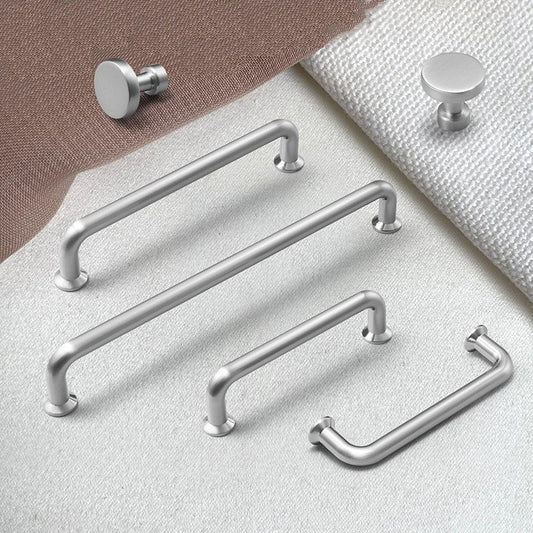 Brushed Nickel Cabinet Pull, Wire Drawer Handle, Modern Minimalist Kitchen Hardware