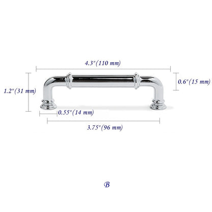 3.75" 5" Polished Chrome Brass Cabinet Handles - Modern Kitchen Hardware - LynnsHardware