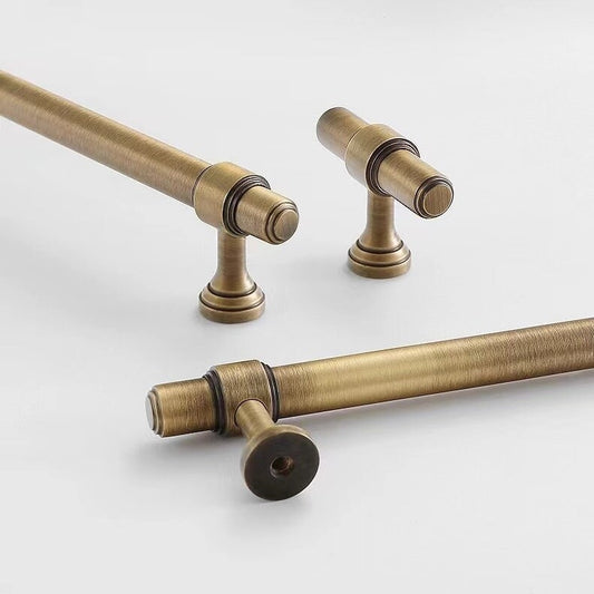 Cabinet Bar Handles, Solid Brass, Antique Bronze, Retro Kitchen Hardware