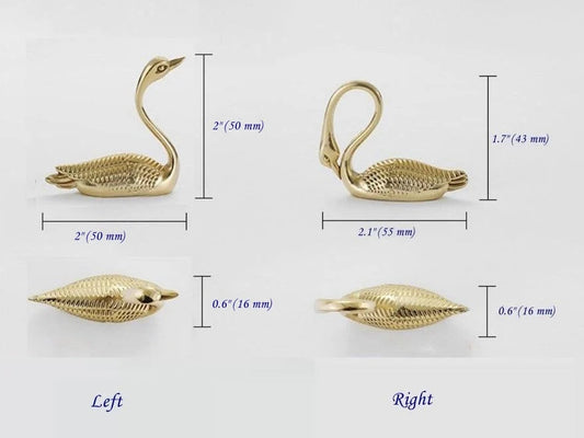 Swan Brass Knobs, Polished Gold, Cabinet Hardware