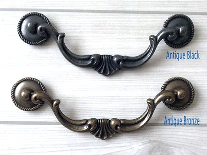 5.5" Vintage Look Swing Handles, Bail Drawer Pull, Antique Bronze Black