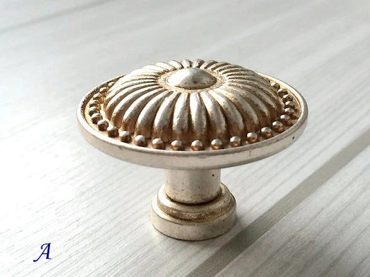 3" 3.75" Centers Antique Silver Leafy Drawer Pulls, Vintage Shabby Chic Cabinet Hardware