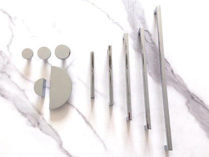 Multi Size Polished Chrome Cabinet Bar Handle & Half Moon Pull