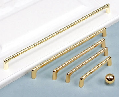 Polished Gold Cabinet Pulls, MCM Wardrobe Handles, Kitchen Hardware
