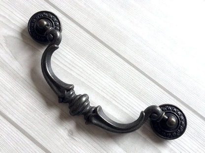 5.5" Drop Bail Drawer Pulls, Vintage Style, Dark Antique Bronze