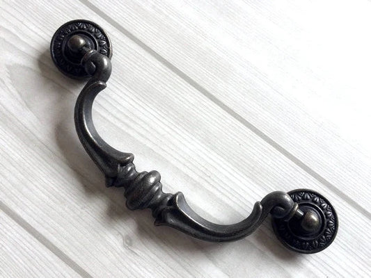 5.5" Drop Bail Drawer Pulls, Vintage Style, Dark Antique Bronze