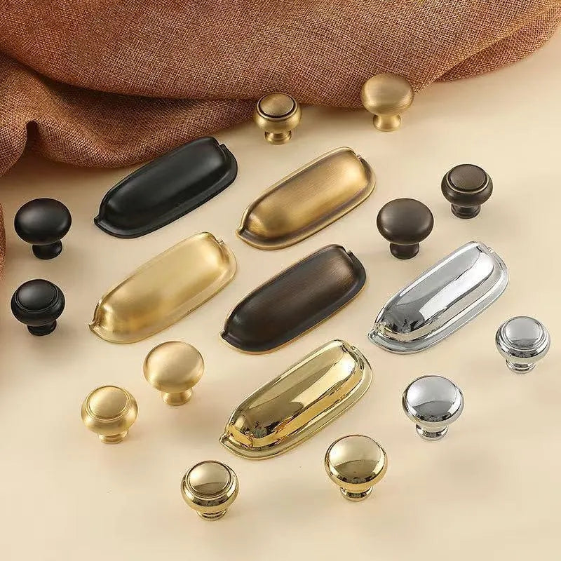 3" Brass Cup Drawer Pull & Cabinet Knob 76 mm Centers, Gold, Bronze, Silver and Black