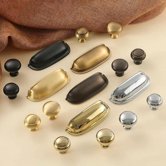 3" Brass Cup Drawer Pull & Cabinet Knob 76 mm Centers, Gold, Bronze, Silver and Black