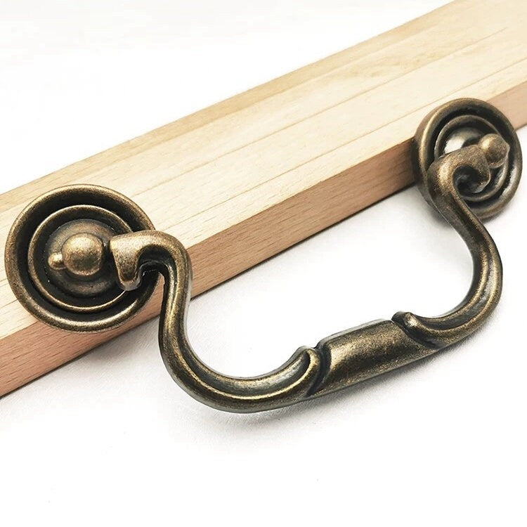 4" Swing Bail Drawer Pull - Antique Bronze / Black