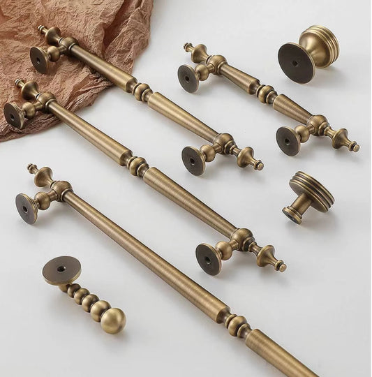 European Style Brass Cabinet Pull, Antique Bronze, Retro Kitchen Hardware