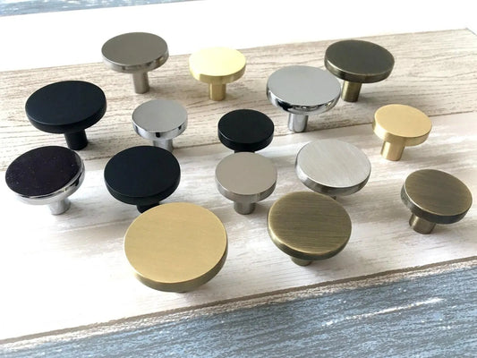 Circle Cabinet Pulls, Round Drawer Knobs, Gold Black Bronze Nickel, Kitchen Hardware